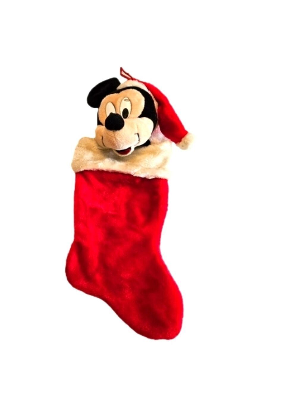 Disney Mickey Mouse Christmas Stocking Red Holiday Decor